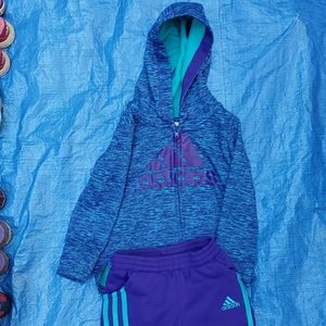 Addias girls track suit with hoodie